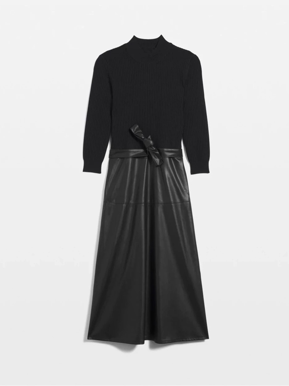 NWT White House Black Market 3/4 Sleeve
Faux Leather Dress black mock neck sz 8